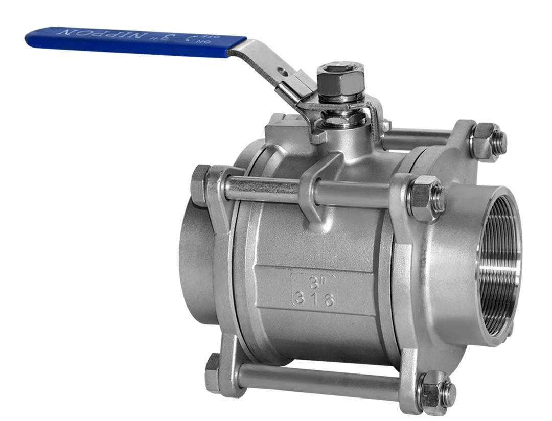 شیر توپی دنده‌ای استیل (304 | 316)  - مقاوم و صنعتی | بردیا صنعت